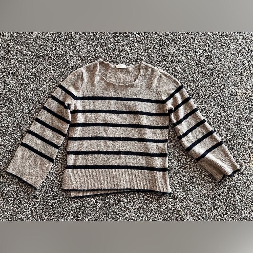 Altar’d State Brown Black Stripe Sweater Women’s M Long Sleeve Soft Knit